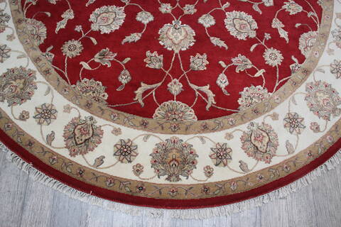 Jaipur Red Round Hand Knotted 80 X 82 Area Rug 905-147171 Image 2