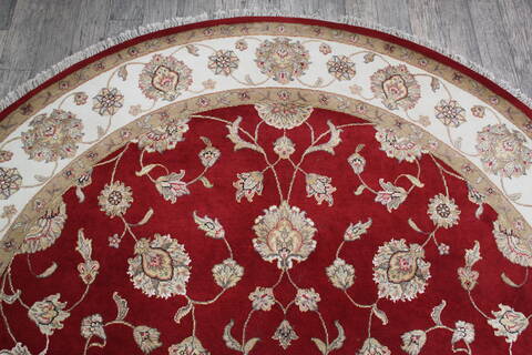 Jaipur Red Round Hand Knotted 80 X 82 Area Rug 905-147171 Image 4