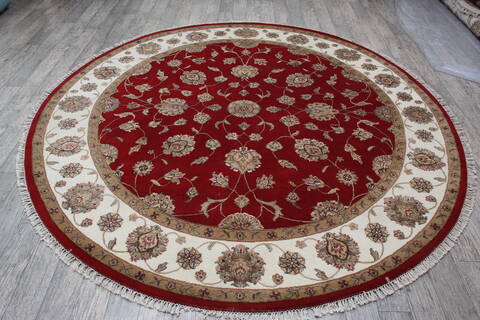 Jaipur Red Round Hand Knotted 80 X 82 Area Rug 905-147171 Image 5