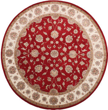 Jaipur Red Round Hand Knotted 8'0" X 8'2"  Area Rug 905-147171