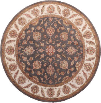 Jaipur Grey Round Hand Knotted 6'0" X 6'1"  Area Rug 905-147172