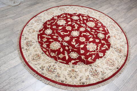 Jaipur Red Round Hand Knotted 60 X 60 Area Rug 905-147173 Image 3