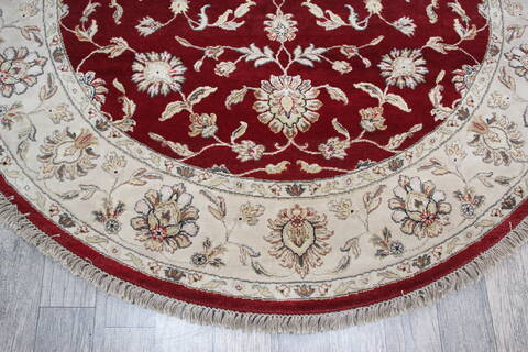 Jaipur Red Round Hand Knotted 60 X 60 Area Rug 905-147173 Image 4