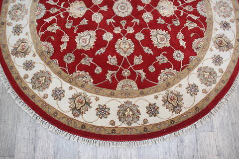 Jaipur Red Round Hand Knotted 60 X 61 Area Rug 905-147174 Image 3