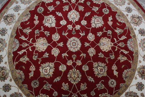 Jaipur Red Round Hand Knotted 60 X 61 Area Rug 905-147174 Image 4