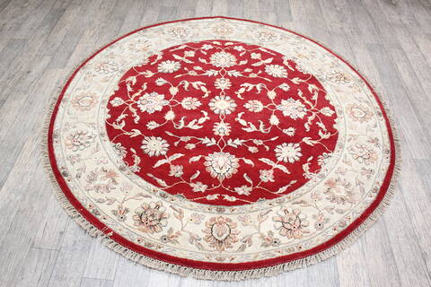 Jaipur Red Round Hand Knotted 60 X 60 Area Rug 905-147176 Image 1