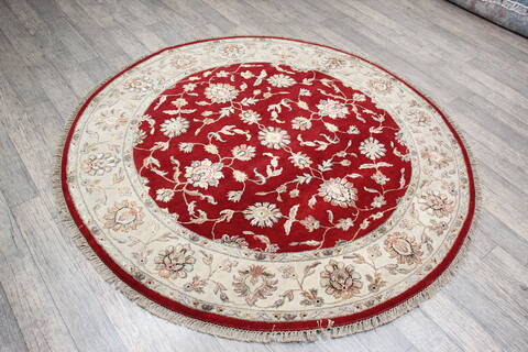Jaipur Red Round Hand Knotted 60 X 60 Area Rug 905-147176 Image 2