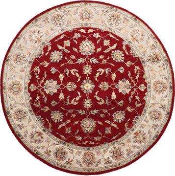 Jaipur Red Round Hand Knotted 6'0" X 6'0"  Area Rug 905-147176