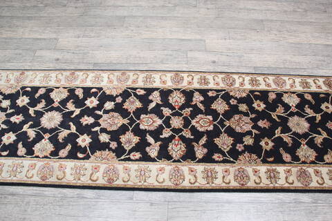 Jaipur Black Runner Hand Knotted 26 X 100 Area Rug 905-147194 Image 1