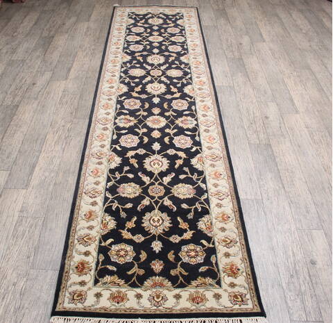 Jaipur Black Runner Hand Knotted 26 X 101 Area Rug 905-147196 Image 1