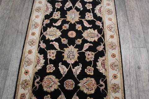 Jaipur Black Runner Hand Knotted 27 X 911 Area Rug 905-147197 Image 3