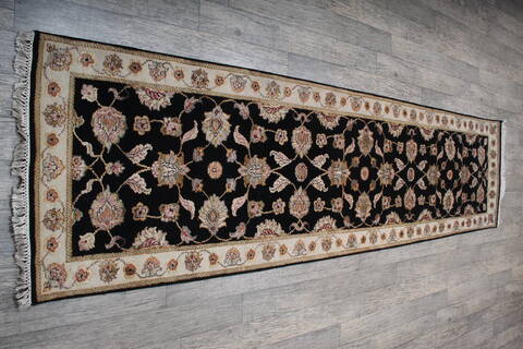 Jaipur Black Runner Hand Knotted 27 X 911 Area Rug 905-147197 Image 4