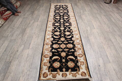 Jaipur Black Runner Hand Knotted 28 X 102 Area Rug 905-147198 Image 1