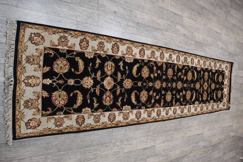 Jaipur Black Runner Hand Knotted 28 X 102 Area Rug 905-147198 Image 3