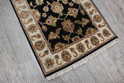 Jaipur Black Runner Hand Knotted 27 X 911 Area Rug 905-147199 Image 2