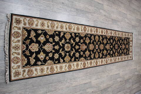 Jaipur Black Runner Hand Knotted 27 X 911 Area Rug 905-147199 Image 4