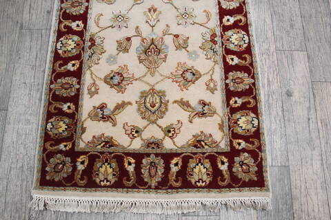 Jaipur White Runner Hand Knotted 27 X 104 Area Rug 905-147201 Image 3