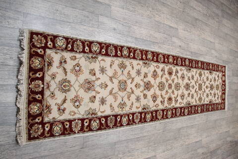 Jaipur White Runner Hand Knotted 27 X 104 Area Rug 905-147201 Image 4