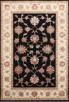 Jaipur Black Hand Knotted 4'0" X 5'11"  Area Rug 905-147207