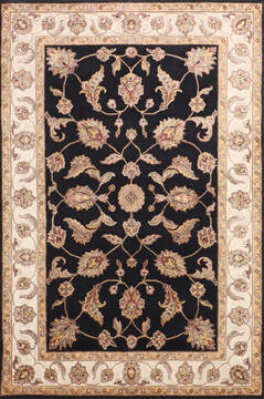 Jaipur Black Hand Knotted 4'0" X 6'0"  Area Rug 905-147216