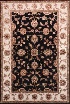 Jaipur Black Hand Knotted 4'0" X 6'0"  Area Rug 905-147219