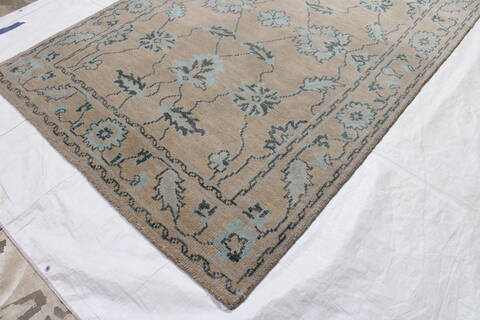 Oushak Grey Hand Knotted 89 X 59 Area Rug 301-147232 Image 5