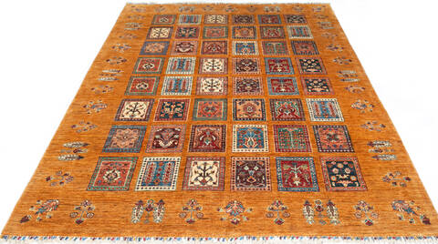 Chobi Yellow Hand Knotted 59 X 78 Area Rug 700-147252 Image 1