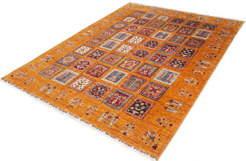 Chobi Yellow Hand Knotted 59 X 78 Area Rug 700-147252 Image 2