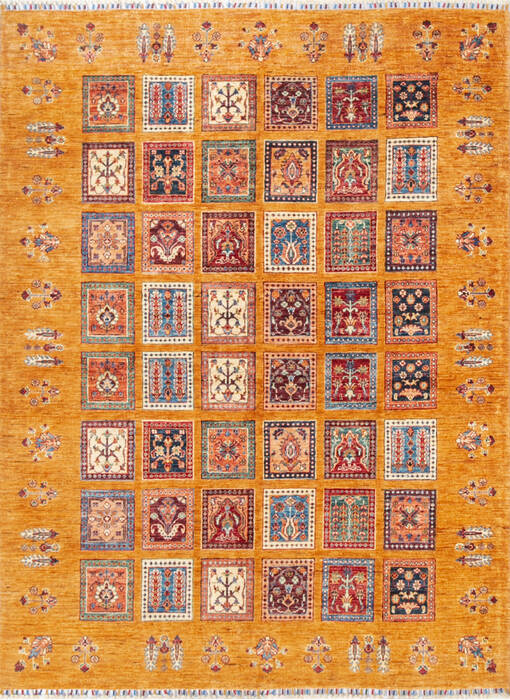 Chobi Yellow Hand Knotted 59 X 78 Area Rug 700-147252 Image 0