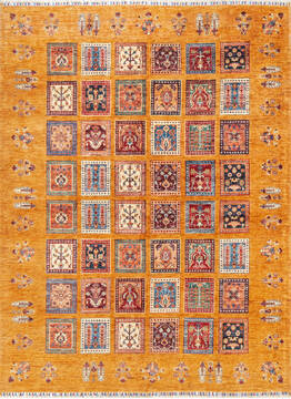 Chobi Yellow Hand Knotted 5'9" X 7'8"  Area Rug 700-147252