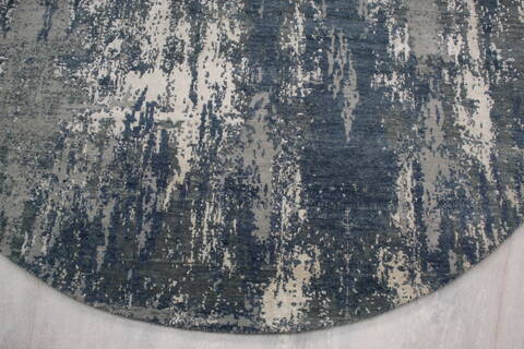 Jaipur Blue Oval Hand Knotted 82 X 104 Area Rug 905-147255 Image 2
