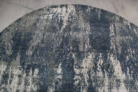 Jaipur Blue Oval Hand Knotted 82 X 104 Area Rug 905-147255 Image 4