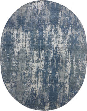 Jaipur Blue Oval Hand Knotted 8'2" X 10'4"  Area Rug 905-147255