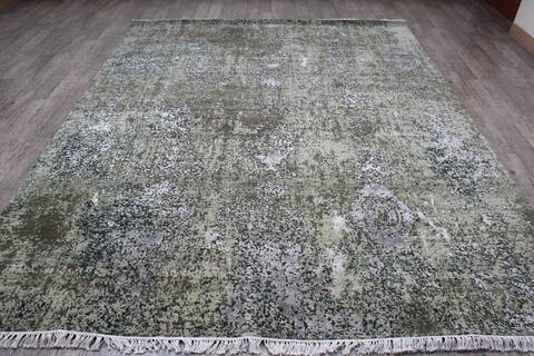 Jaipur Green Hand Knotted 81 X 101 Area Rug 905-147260 Image 1