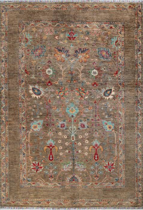 Chobi Brown Hand Knotted 57 X 80 Area Rug 700-147264 Image 0