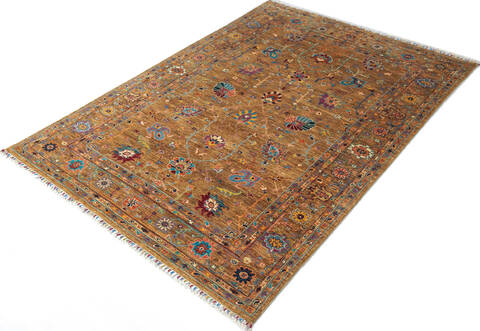 Chobi Yellow Hand Knotted 56 X 79 Area Rug 700-147265 Image 2