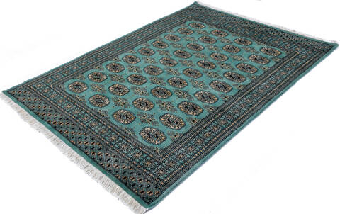 Bokhara Green Hand Knotted 48 X 65 Area Rug 700-147266 Image 2