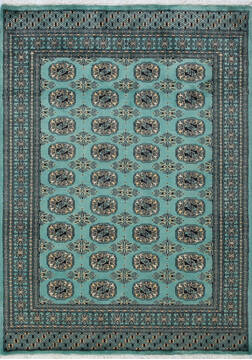 Bokhara Green Hand Knotted 4'8" X 6'5"  Area Rug 700-147266