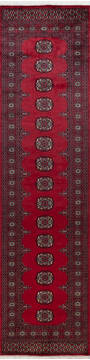 Pakistani Bokhara Red Runner 10 to 12 ft Wool Carpet 147268