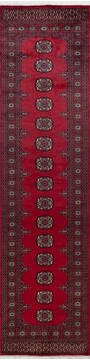 Bokhara Red Runner Hand Knotted 2'7" X 9'11"  Area Rug 700-147268