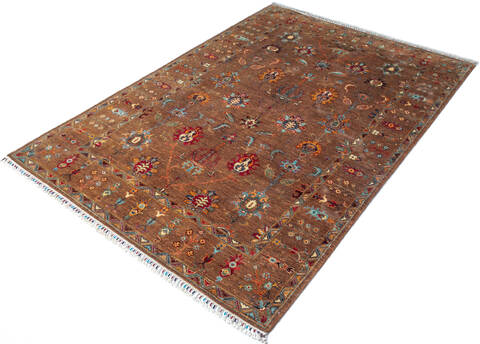 Chobi Brown Hand Knotted 57 X 83 Area Rug 700-147269 Image 2