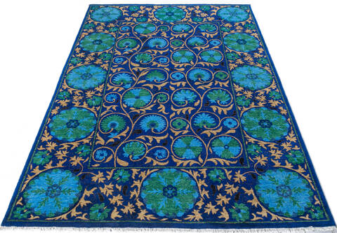 Chobi Blue Hand Knotted 69 X 911 Area Rug 700-147275 Image 1