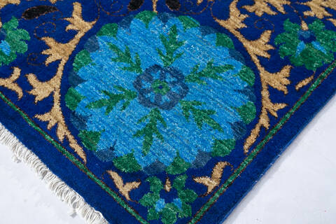 Chobi Blue Hand Knotted 69 X 911 Area Rug 700-147275 Image 3