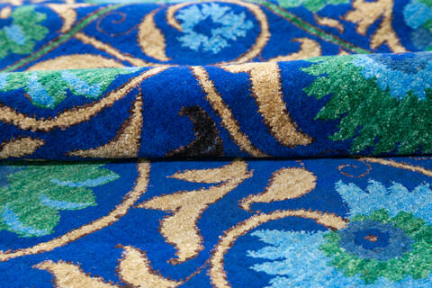 Chobi Blue Hand Knotted 69 X 911 Area Rug 700-147275 Image 6