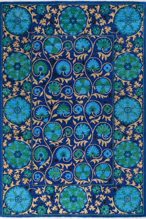 Chobi Blue Hand Knotted 69 X 911 Area Rug 700-147275 Image 0