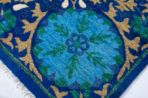 Chobi Blue Hand Knotted 68 X 911 Area Rug 700-147276 Image 2
