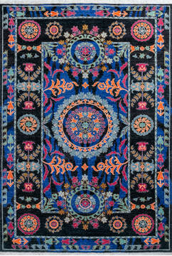 Afghan Chobi Black Rectangle 6x9 ft Wool Carpet 147277