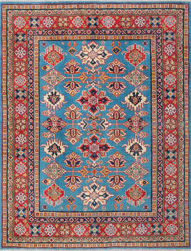 Kazak Blue Hand Knotted 4'10" X 6'4"  Area Rug 700-147279