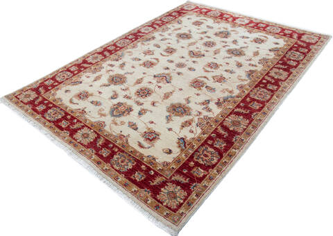 Chobi Beige Hand Knotted 57 X 79 Area Rug 700-147281 Image 2