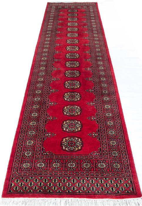 Bokhara Red Runner Hand Knotted 27 X 103 Area Rug 700-147282 Image 1